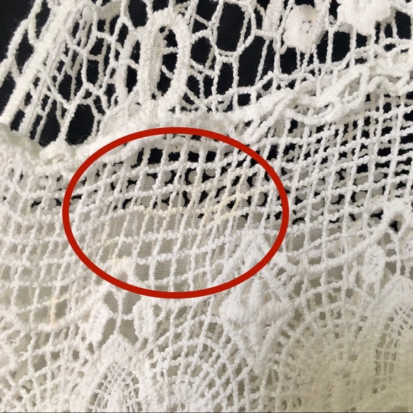 🟠 2/$20 Boho Lace and Crochet Tank Top - White - Picture 4 of 5